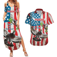 Personalized United States Pigeon Day Couples Matching Summer Maxi Dress and Hawaiian Shirt Proud Of Our Heroes Grunge Style - Wonder Print Shop