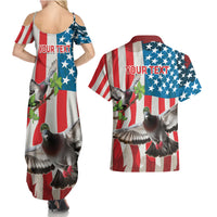 Personalized United States Pigeon Day Couples Matching Summer Maxi Dress and Hawaiian Shirt Proud Of Our Heroes Grunge Style - Wonder Print Shop