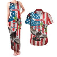 Personalized United States Pigeon Day Couples Matching Tank Maxi Dress and Hawaiian Shirt Proud Of Our Heroes Grunge Style - Wonder Print Shop