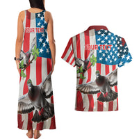 Personalized United States Pigeon Day Couples Matching Tank Maxi Dress and Hawaiian Shirt Proud Of Our Heroes Grunge Style - Wonder Print Shop