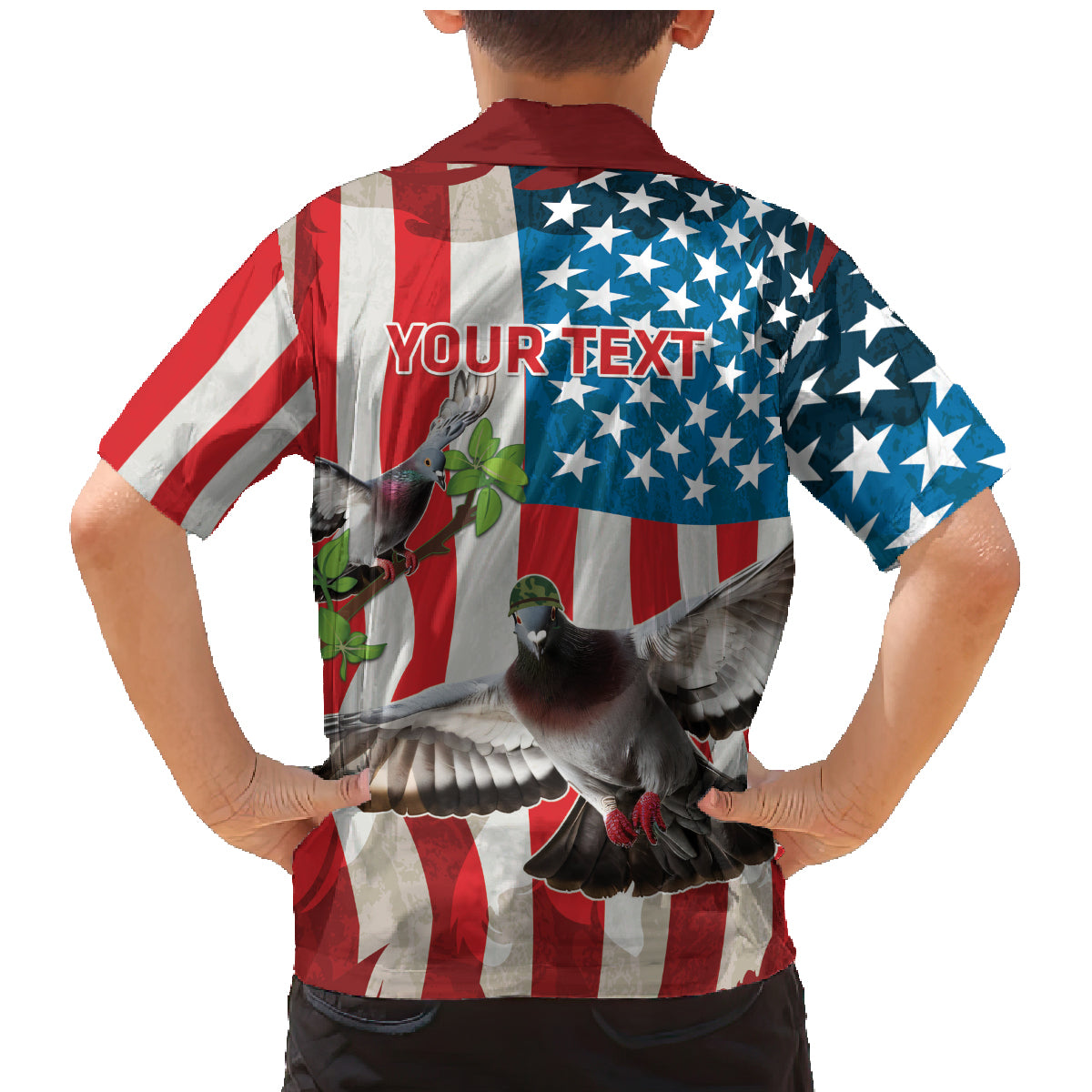 Personalized United States Pigeon Day Family Matching Mermaid Dress and Hawaiian Shirt Proud Of Our Heroes Grunge Style - Wonder Print Shop