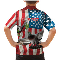 Personalized United States Pigeon Day Family Matching Mermaid Dress and Hawaiian Shirt Proud Of Our Heroes Grunge Style - Wonder Print Shop