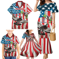 Personalized United States Pigeon Day Family Matching Mermaid Dress and Hawaiian Shirt Proud Of Our Heroes Grunge Style - Wonder Print Shop