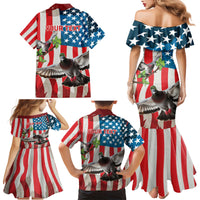 Personalized United States Pigeon Day Family Matching Mermaid Dress and Hawaiian Shirt Proud Of Our Heroes Grunge Style - Wonder Print Shop