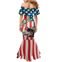 Personalized United States Pigeon Day Family Matching Mermaid Dress and Hawaiian Shirt Proud Of Our Heroes Grunge Style - Wonder Print Shop