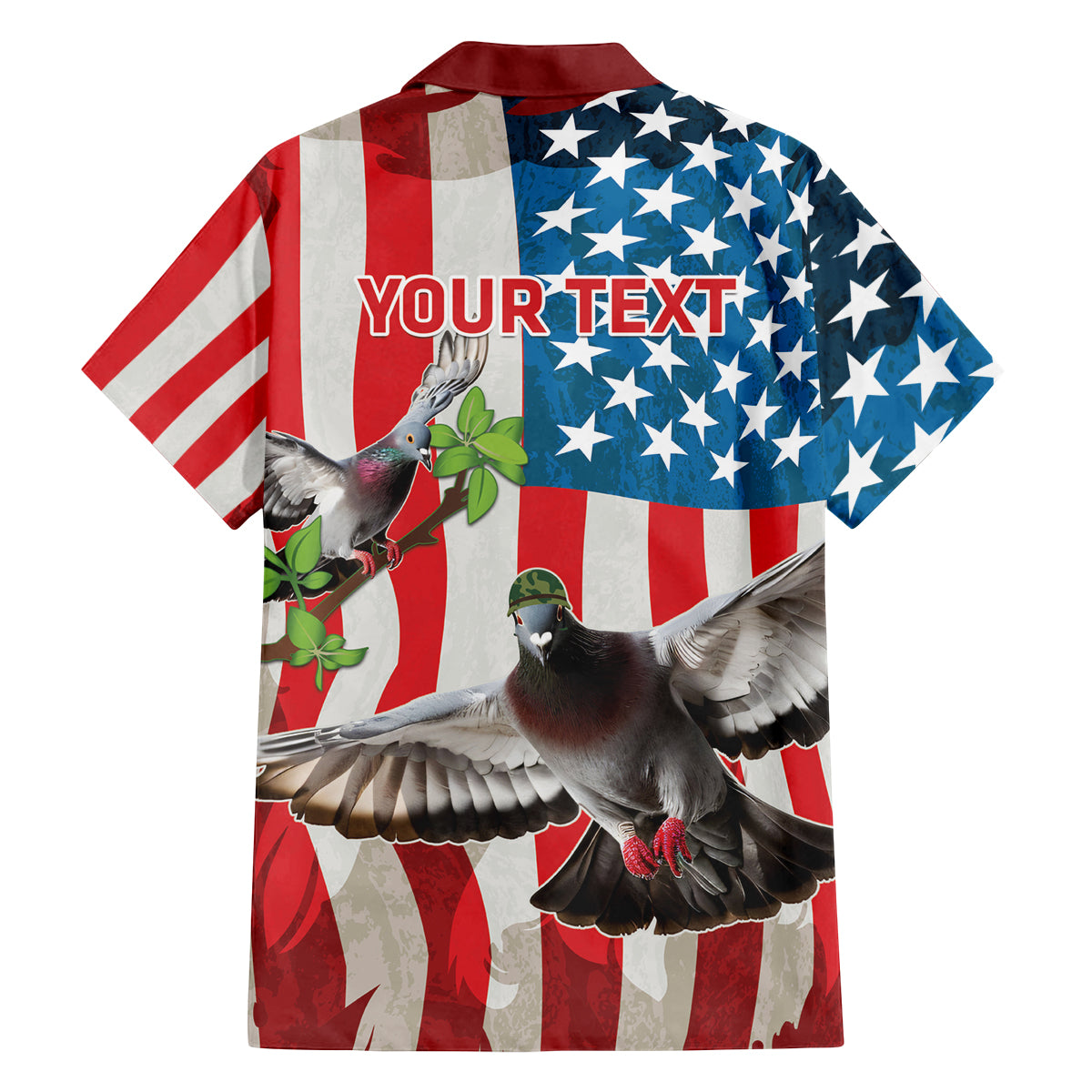 Personalized United States Pigeon Day Family Matching Off Shoulder Maxi Dress and Hawaiian Shirt Proud Of Our Heroes Grunge Style - Wonder Print Shop
