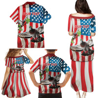 Personalized United States Pigeon Day Family Matching Puletasi and Hawaiian Shirt Proud Of Our Heroes Grunge Style - Wonder Print Shop