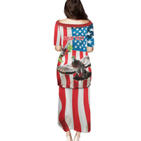 Personalized United States Pigeon Day Family Matching Puletasi and Hawaiian Shirt Proud Of Our Heroes Grunge Style - Wonder Print Shop