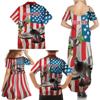 Personalized United States Pigeon Day Family Matching Summer Maxi Dress and Hawaiian Shirt Proud Of Our Heroes Grunge Style - Wonder Print Shop