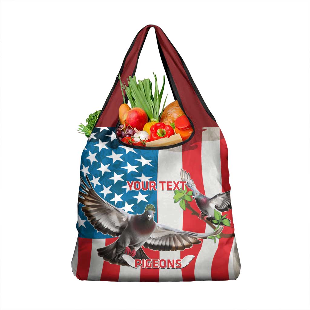 Personalized United States Pigeon Day Grocery Bag Proud Of Our Heroes Grunge Style