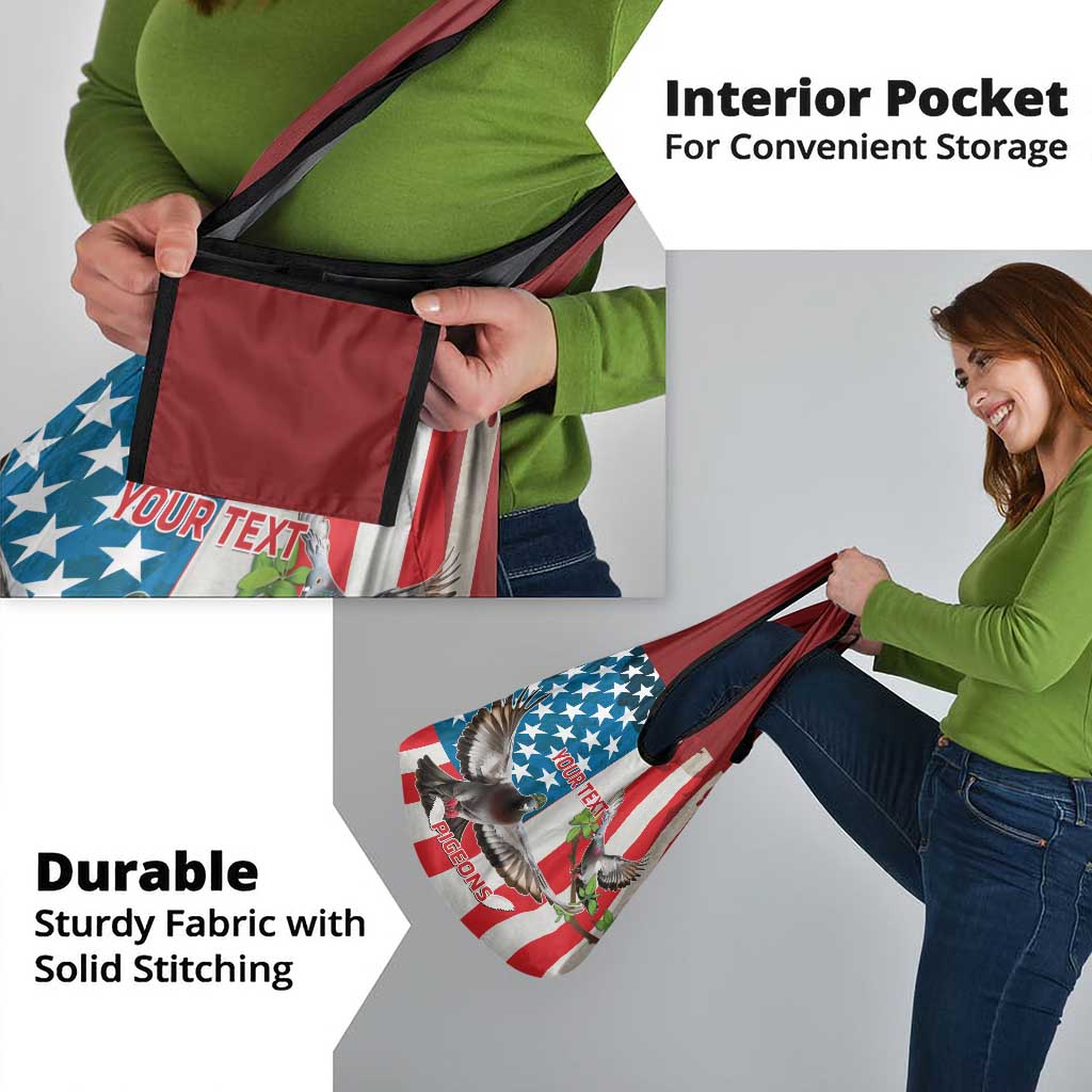 Personalized United States Pigeon Day Grocery Bag Proud Of Our Heroes Grunge Style
