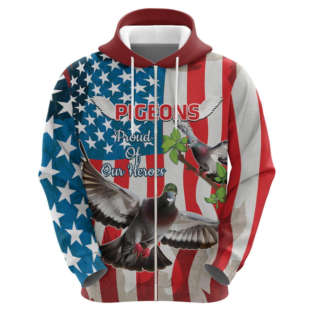 Personalized United States Pigeon Day Hoodie Proud Of Our Heroes Grunge Style - Wonder Print Shop