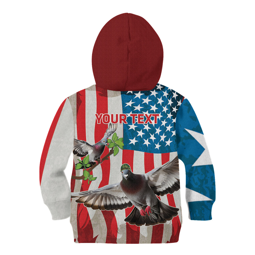 Personalized United States Pigeon Day Kid Hoodie Proud Of Our Heroes Grunge Style - Wonder Print Shop