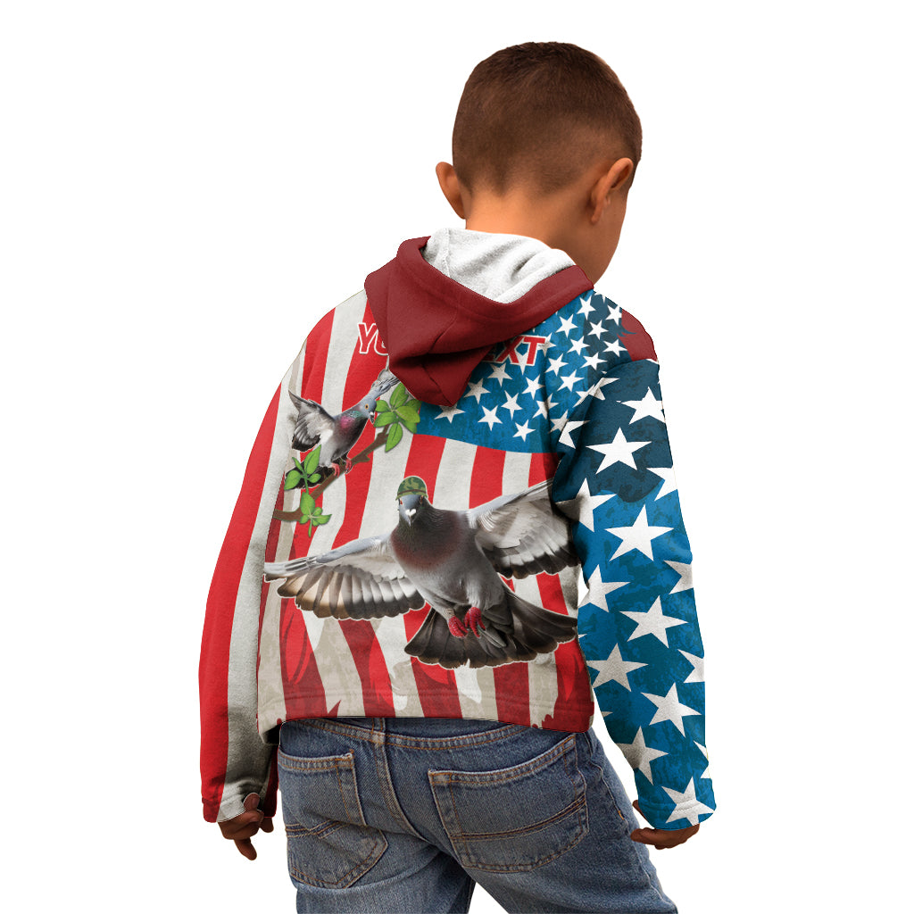 Personalized United States Pigeon Day Kid Hoodie Proud Of Our Heroes Grunge Style - Wonder Print Shop