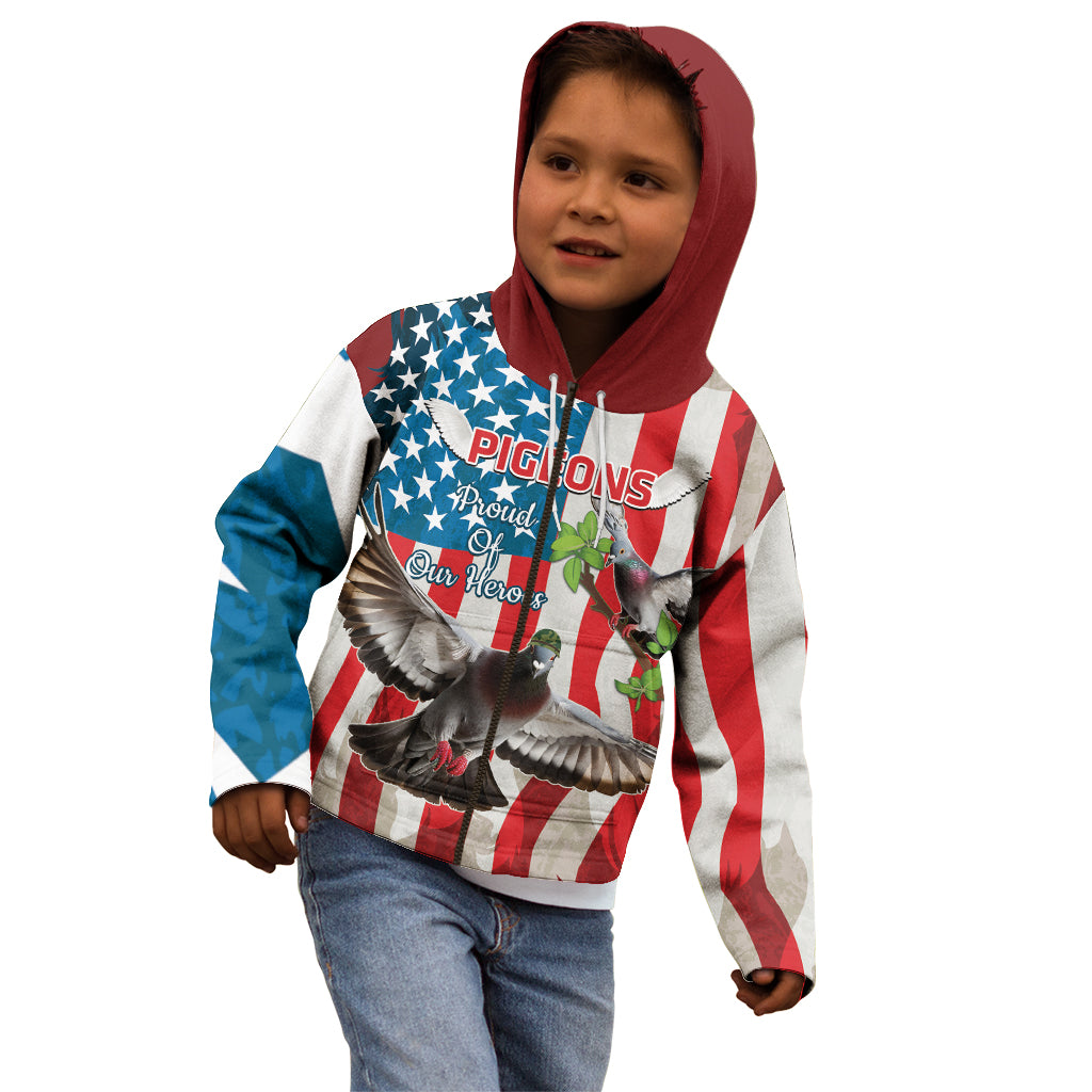 Personalized United States Pigeon Day Kid Hoodie Proud Of Our Heroes Grunge Style - Wonder Print Shop