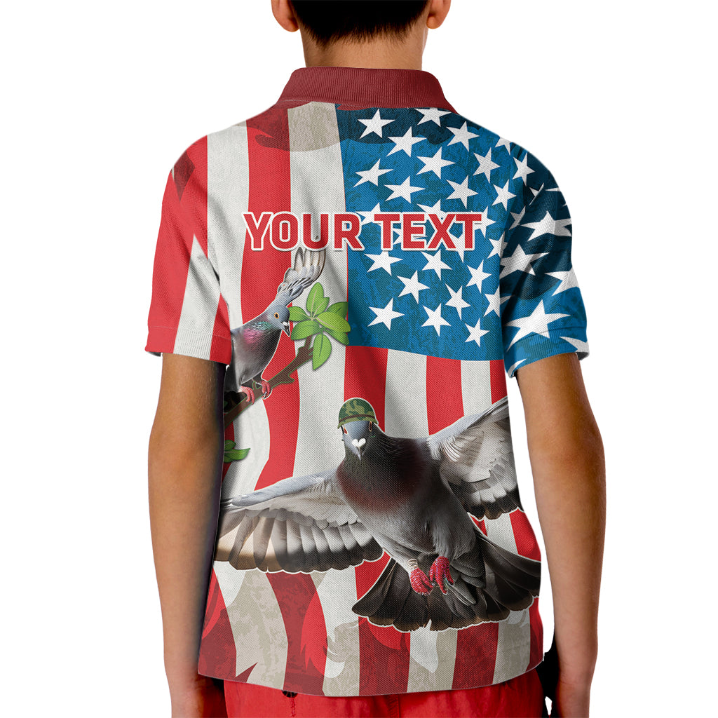 Personalized United States Pigeon Day Kid Polo Shirt Proud Of Our Heroes Grunge Style - Wonder Print Shop