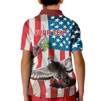Personalized United States Pigeon Day Kid Polo Shirt Proud Of Our Heroes Grunge Style - Wonder Print Shop