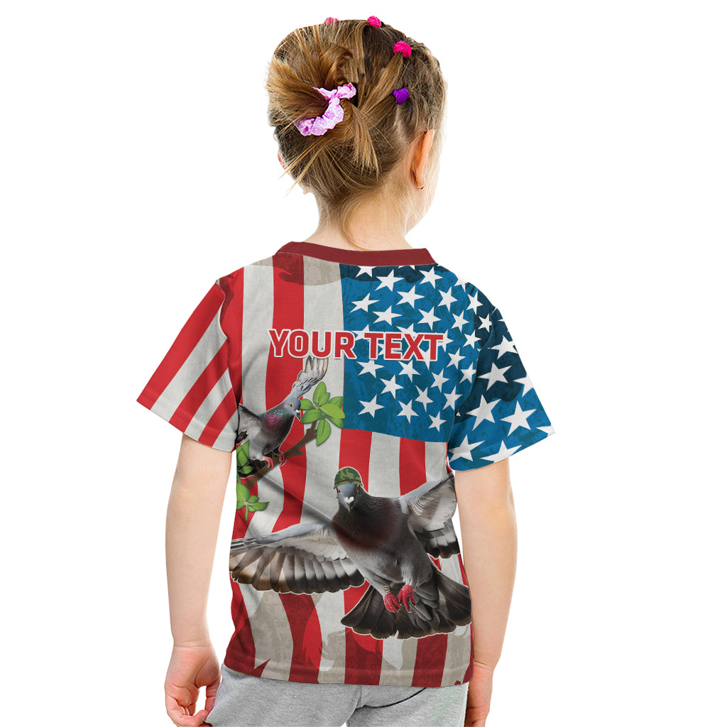 Personalized United States Pigeon Day Kid T Shirt Proud Of Our Heroes Grunge Style - Wonder Print Shop
