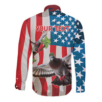 Personalized United States Pigeon Day Long Sleeve Button Shirt Proud Of Our Heroes Grunge Style - Wonder Print Shop