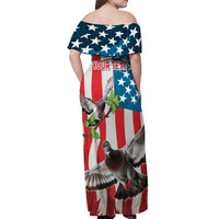 Personalized United States Pigeon Day Off Shoulder Maxi Dress Proud Of Our Heroes Grunge Style - Wonder Print Shop