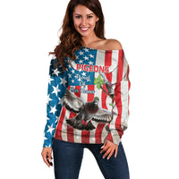 Personalized United States Pigeon Day Off Shoulder Sweater Proud Of Our Heroes Grunge Style - Wonder Print Shop