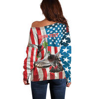Personalized United States Pigeon Day Off Shoulder Sweater Proud Of Our Heroes Grunge Style - Wonder Print Shop