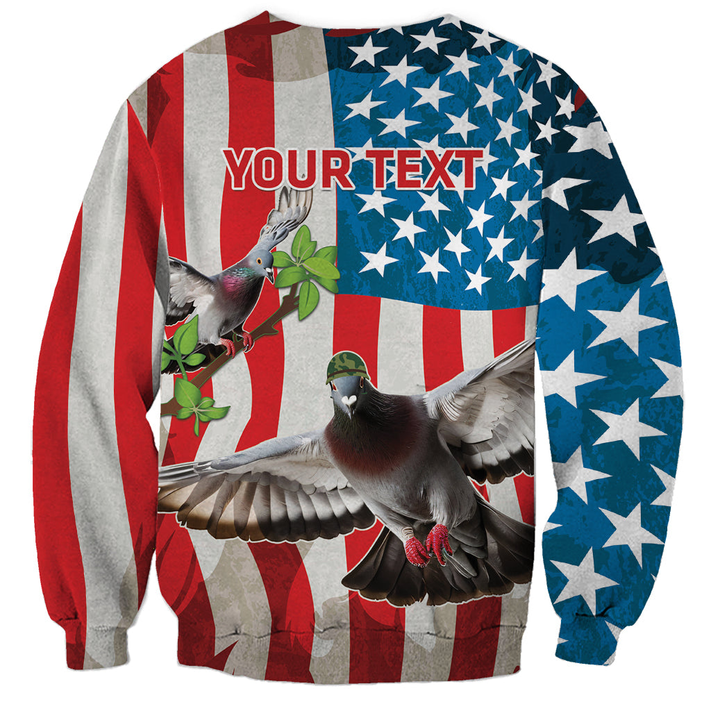 Personalized United States Pigeon Day Sweatshirt Proud Of Our Heroes Grunge Style - Wonder Print Shop