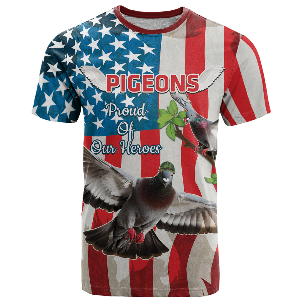 Personalized United States Pigeon Day T Shirt Proud Of Our Heroes Grunge Style - Wonder Print Shop