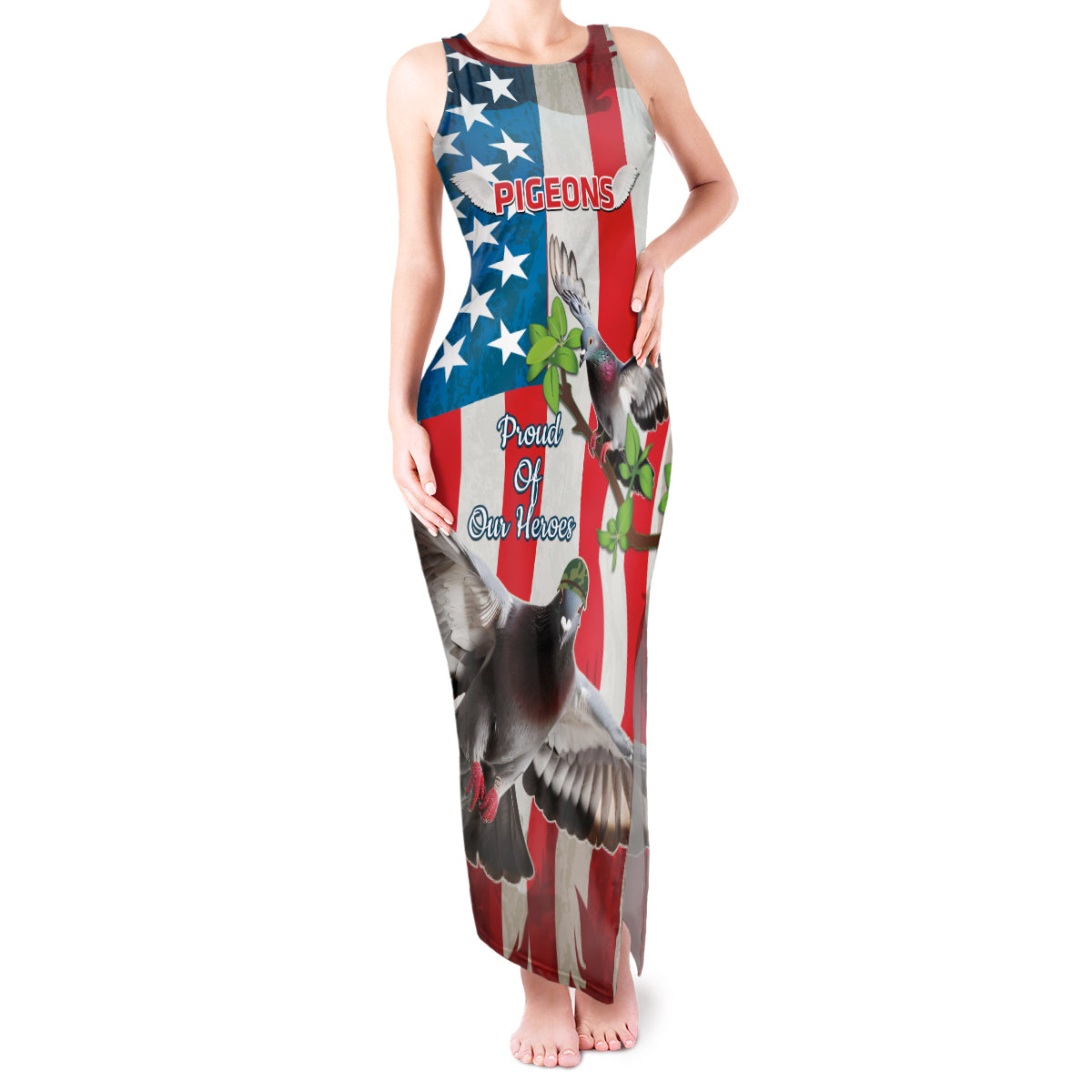 Personalized United States Pigeon Day Tank Maxi Dress Proud Of Our Heroes Grunge Style - Wonder Print Shop