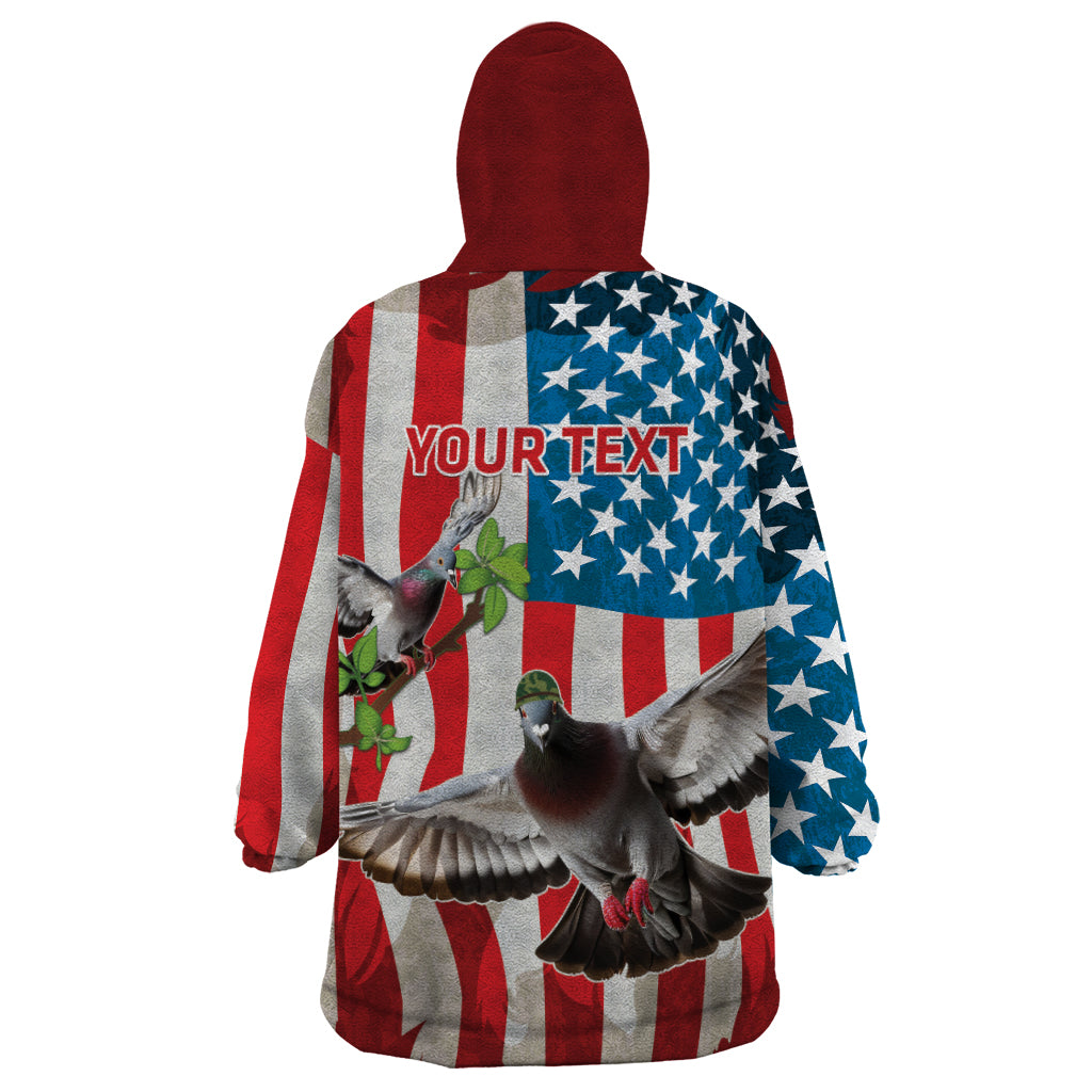 Personalized United States Pigeon Day Wearable Blanket Hoodie Proud Of Our Heroes Grunge Style - Wonder Print Shop