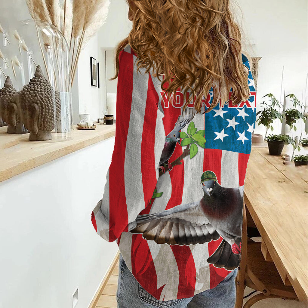 Personalized United States Pigeon Day Women Casual Shirt Proud Of Our Heroes Grunge Style - Wonder Print Shop