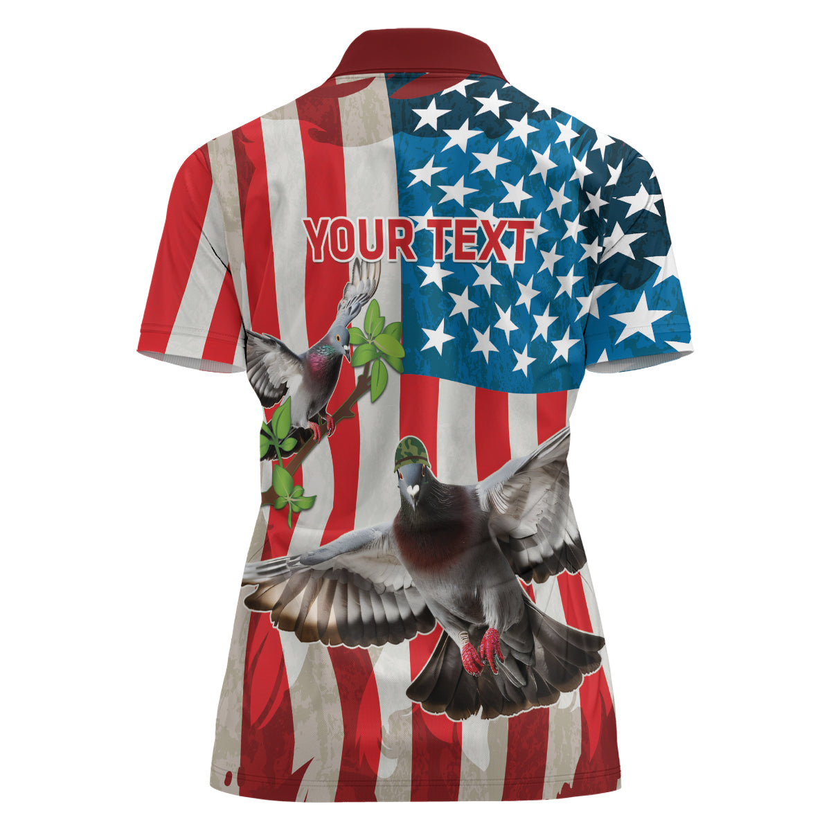 Personalized United States Pigeon Day Women Polo Shirt Proud Of Our Heroes Grunge Style - Wonder Print Shop