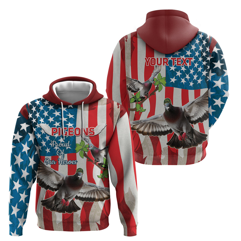 Personalized United States Pigeon Day Zip Hoodie Proud Of Our Heroes Grunge Style - Wonder Print Shop