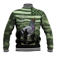 Personalized USA Cher Ami Baseball Jacket Lest We Forget Pigeon Hero - Wonder Print Shop
