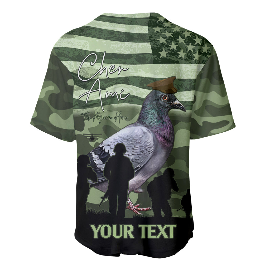 Personalized USA Cher Ami Baseball Jersey Lest We Forget Pigeon Hero - Wonder Print Shop