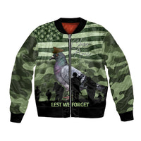 Personalized USA Cher Ami Bomber Jacket Lest We Forget Pigeon Hero - Wonder Print Shop