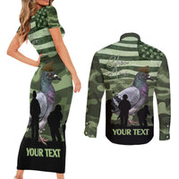 Personalized USA Cher Ami Couples Matching Short Sleeve Bodycon Dress and Long Sleeve Button Shirt Lest We Forget Pigeon Hero - Wonder Print Shop
