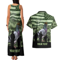 Personalized USA Cher Ami Couples Matching Tank Maxi Dress and Hawaiian Shirt Lest We Forget Pigeon Hero - Wonder Print Shop