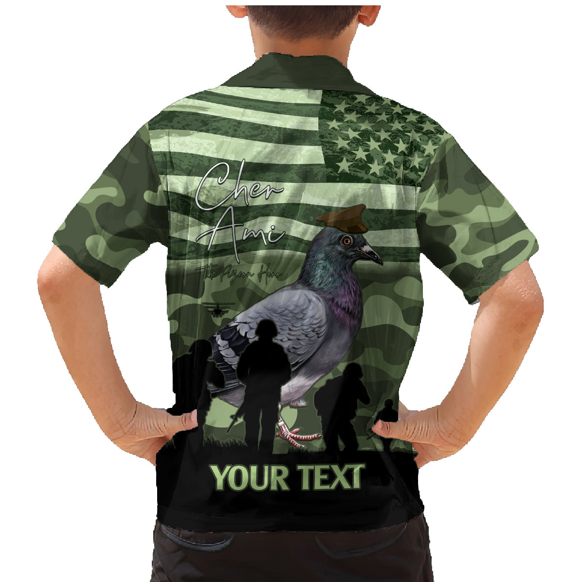 Personalized USA Cher Ami Family Matching Mermaid Dress and Hawaiian Shirt Lest We Forget Pigeon Hero - Wonder Print Shop