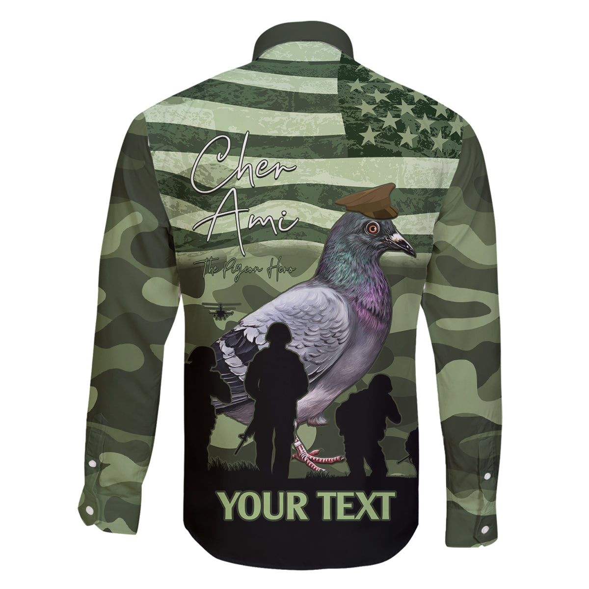 Personalized USA Cher Ami Family Matching Puletasi and Hawaiian Shirt Lest We Forget Pigeon Hero - Wonder Print Shop