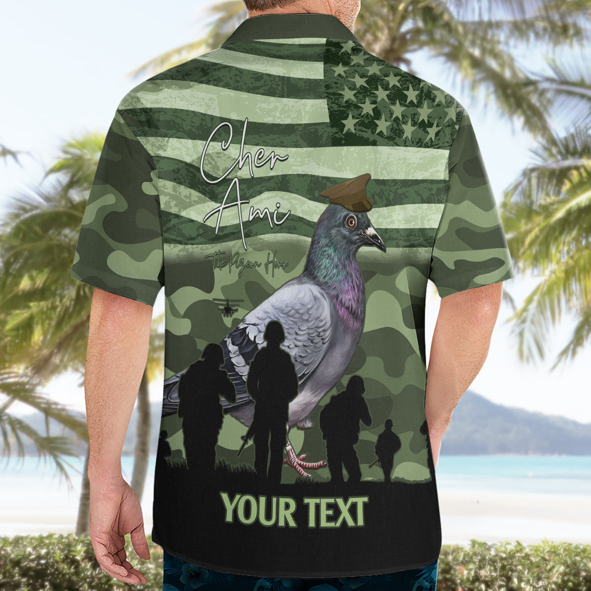 Personalized USA Cher Ami Hawaiian Shirt Lest We Forget Pigeon Hero - Wonder Print Shop