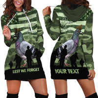 Personalized USA Cher Ami Hoodie Dress Lest We Forget Pigeon Hero - Wonder Print Shop