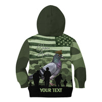 Personalized USA Cher Ami Kid Hoodie Lest We Forget Pigeon Hero - Wonder Print Shop
