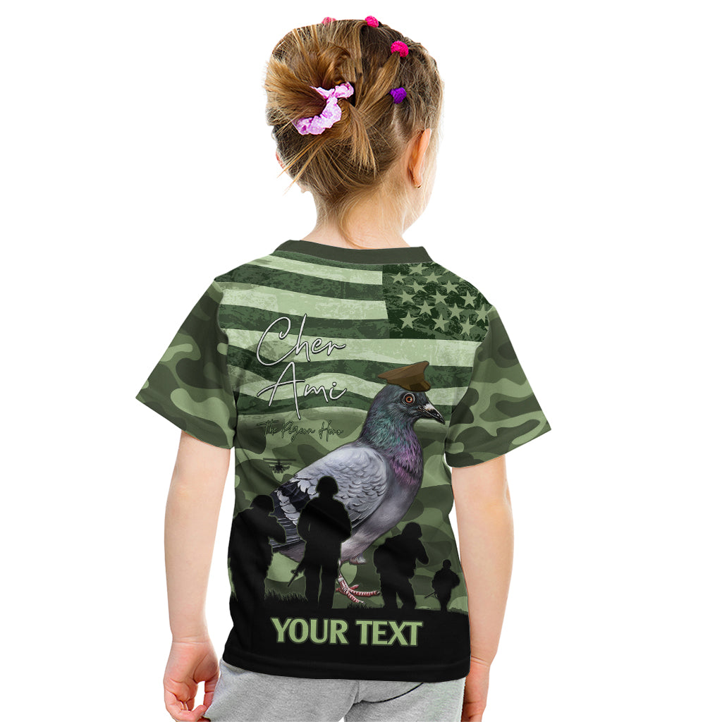 Personalized USA Cher Ami Kid T Shirt Lest We Forget Pigeon Hero - Wonder Print Shop