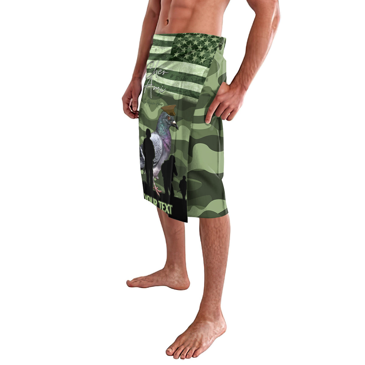 Personalized USA Cher Ami Lavalava Lest We Forget Pigeon Hero - Wonder Print Shop