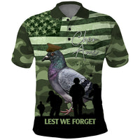 Personalized USA Cher Ami Polo Shirt Lest We Forget Pigeon Hero - Wonder Print Shop