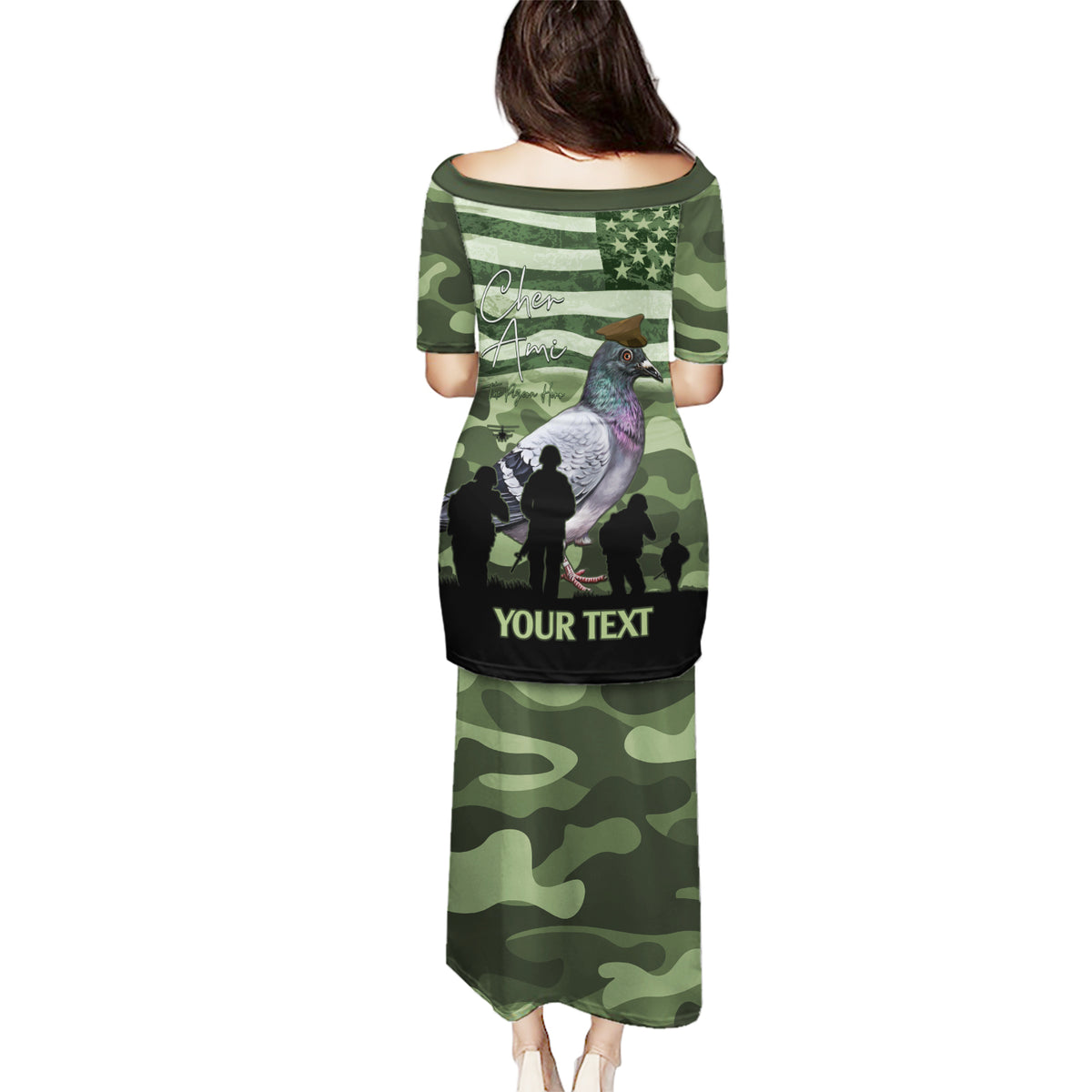 Personalized USA Cher Ami Puletasi Lest We Forget Pigeon Hero - Wonder Print Shop