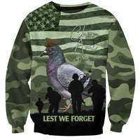 Personalized USA Cher Ami Sweatshirt Lest We Forget Pigeon Hero - Wonder Print Shop