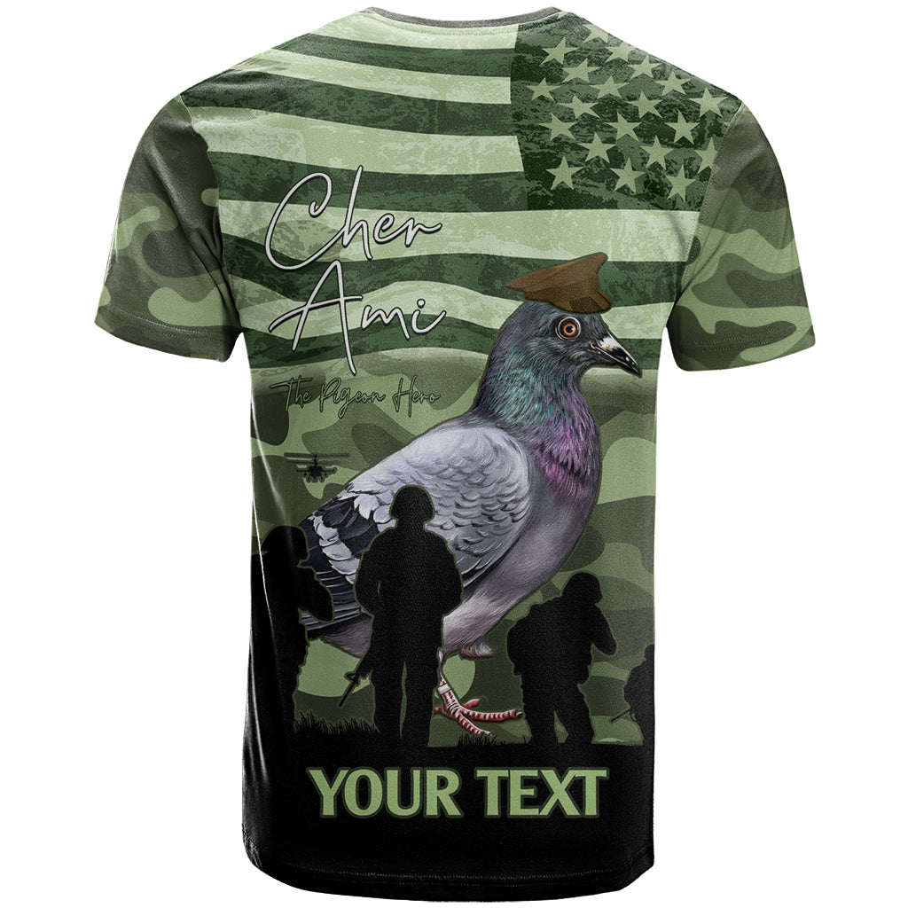 Personalized USA Cher Ami T Shirt Lest We Forget Pigeon Hero - Wonder Print Shop