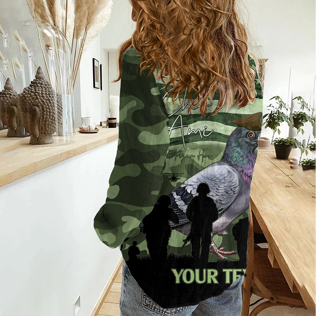 Personalized USA Cher Ami Women Casual Shirt Lest We Forget Pigeon Hero - Wonder Print Shop